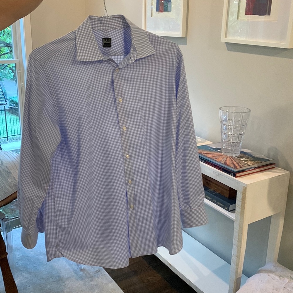 Men’s dress shirt blue gingham